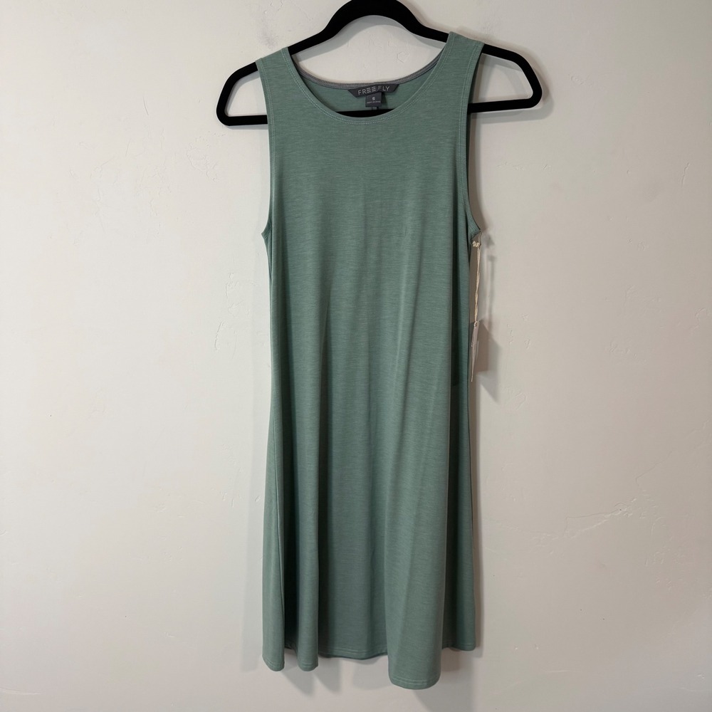 Free Fly Women Bamboo Flex Dress Small Heather Green NWOT UPF 50+ Sun Protection